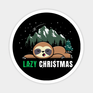 Lazy Christmas Sloth  Funny Magnet